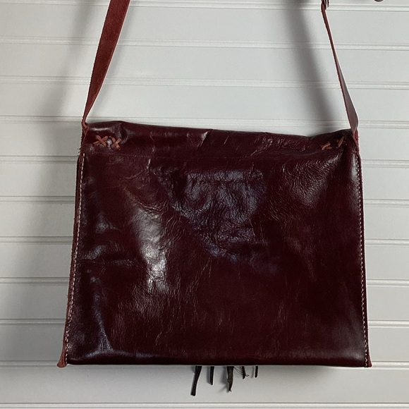 AQ Inc Leather Crossbody Bag with Jemstone and beads. Fringe Bag. Western Style - Picture 8 of 15